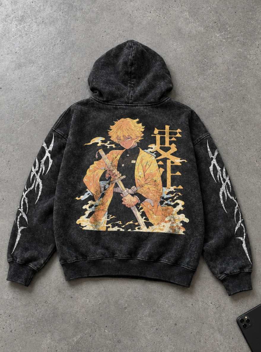 Thunderclap – Hoodie – flat-lay | Demon Slayer