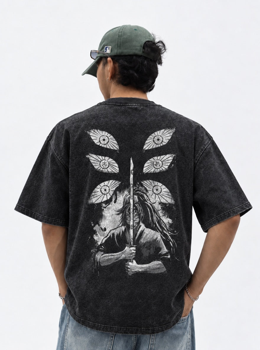 Kokushibo Eclipse – Black T-Shirt – model shot | Demon Slayer