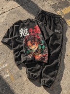 Slayers Tee & Joggers Combo – Tanjiro Blaze – flat-lay | Demon Slayer