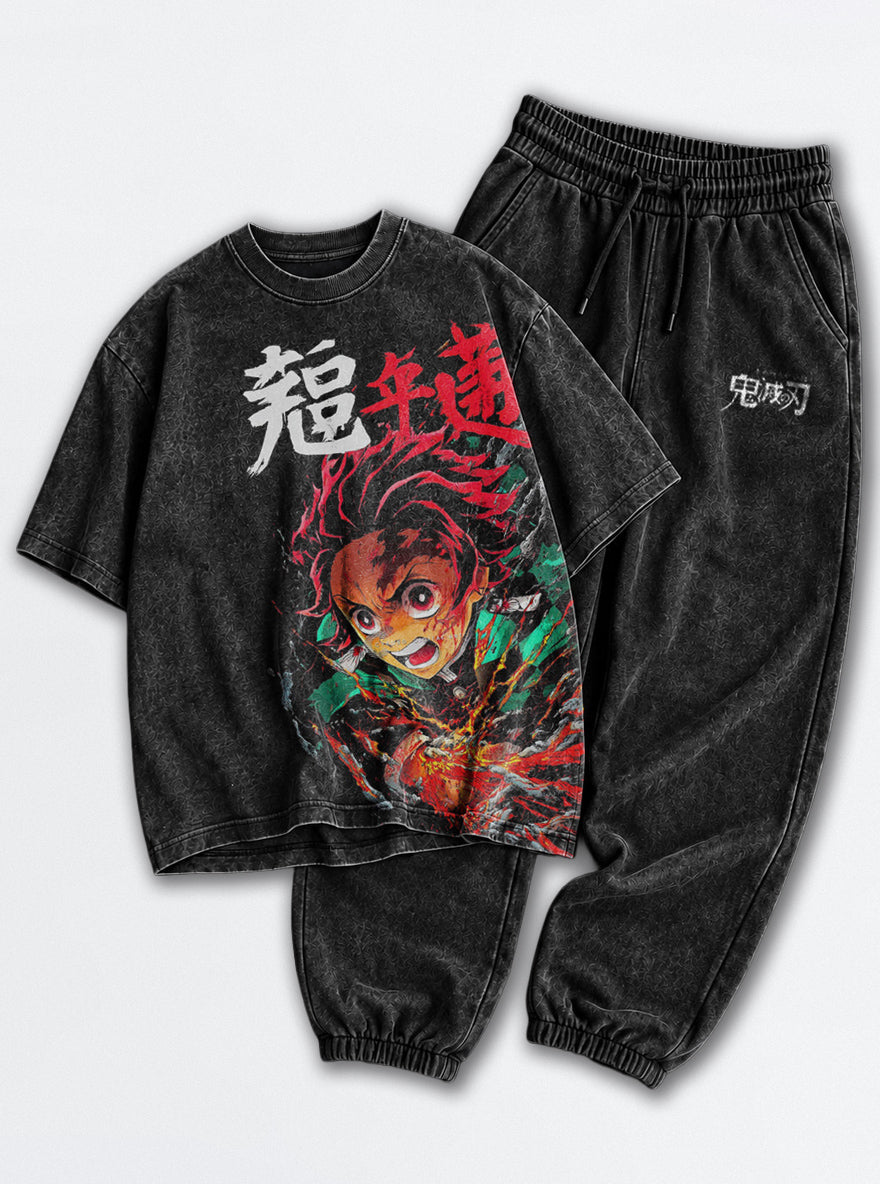 Slayers Tee & Joggers Combo – Tanjiro Blaze – mockup | Demon Slayer