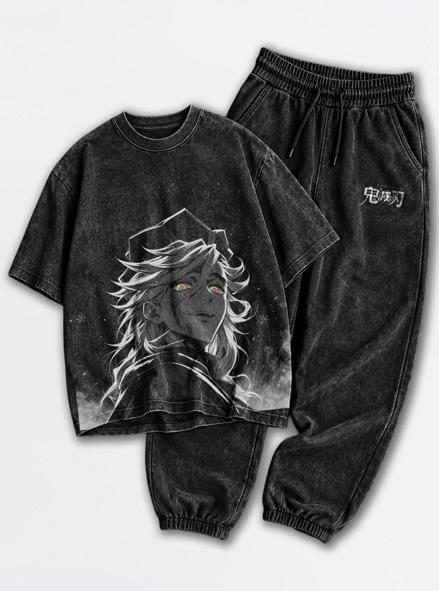 Upper Ranks Tee & Joggers Combo – Doma Smile – mockup | Demon Slayer