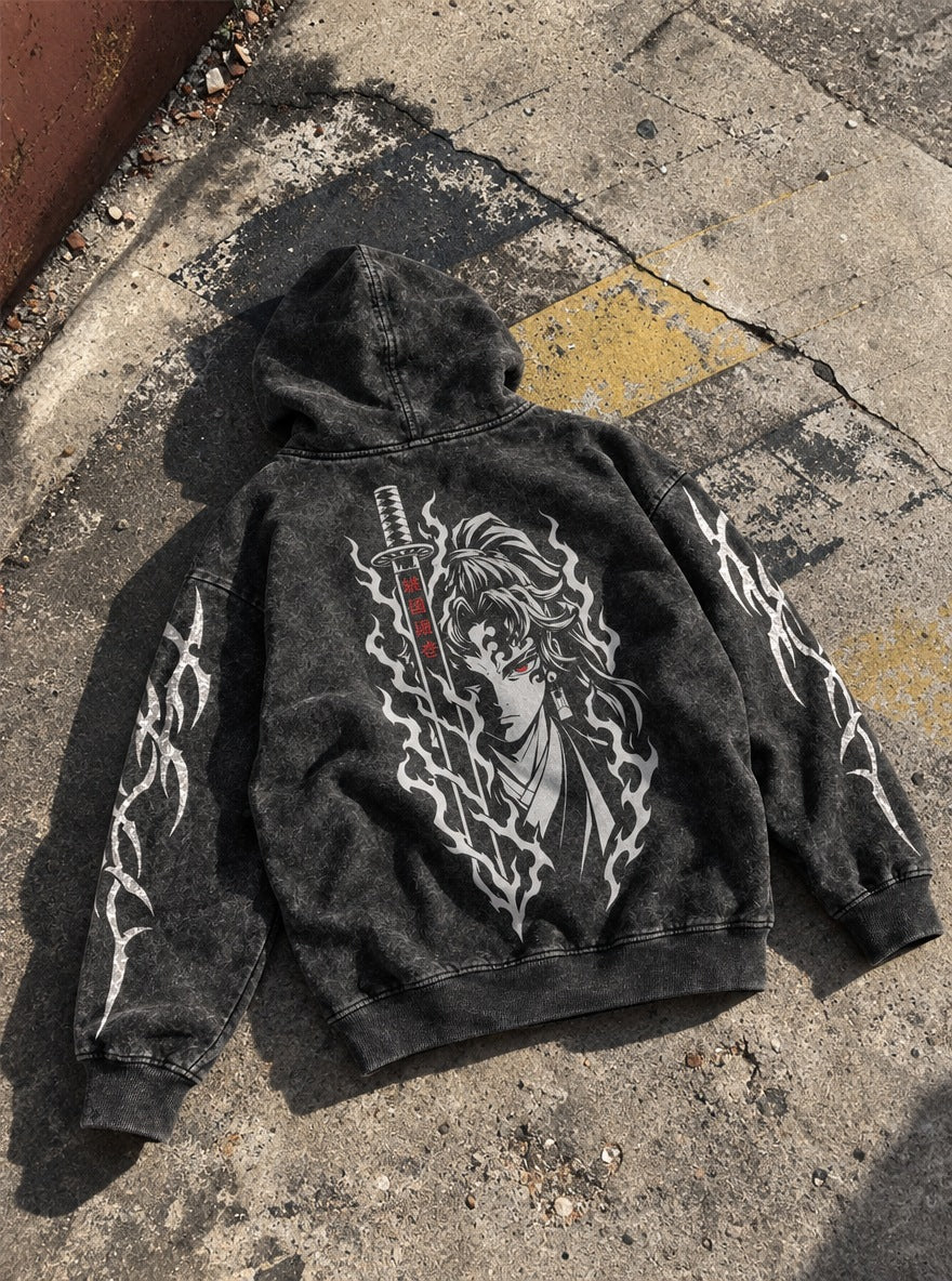Yoriichi Blade – Hoodie – flat-lay | Demon Slayer
