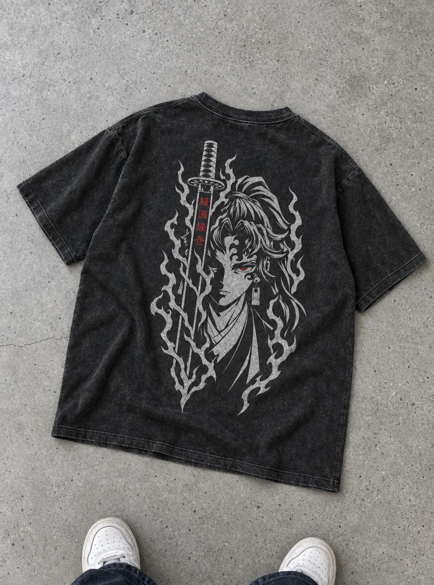 Yoriichi Blade – Black T-Shirt – flat-lay | Demon Slayer