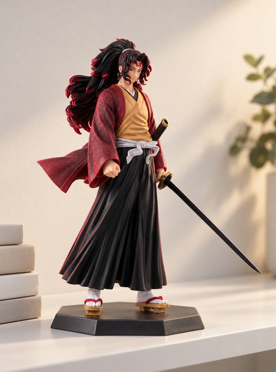 Yoriichi Tsugikuni Figure – on a display shelf | Demon Slayer