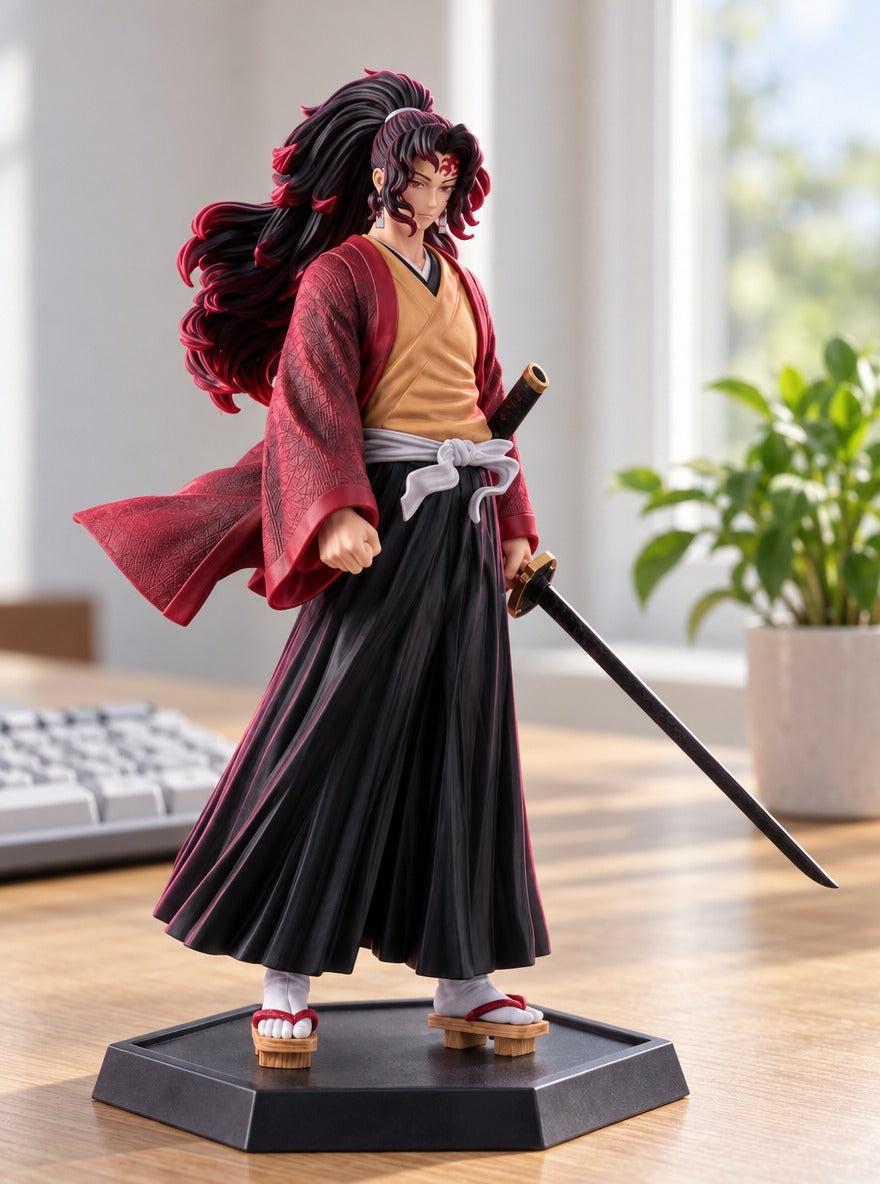 Yoriichi Tsugikuni Figure – on a desk | Demon Slayer