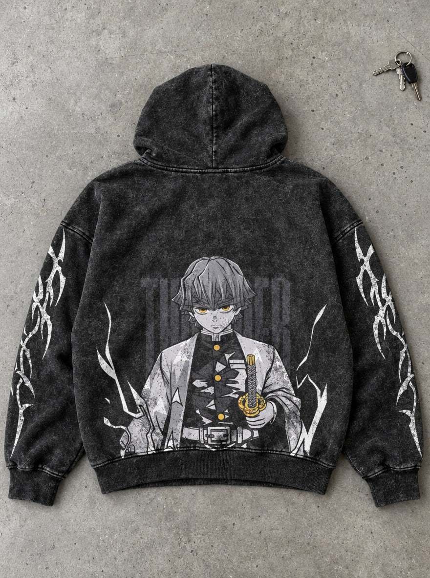 Zenitsu Awakened – Hoodie – flat-lay | Demon Slayer