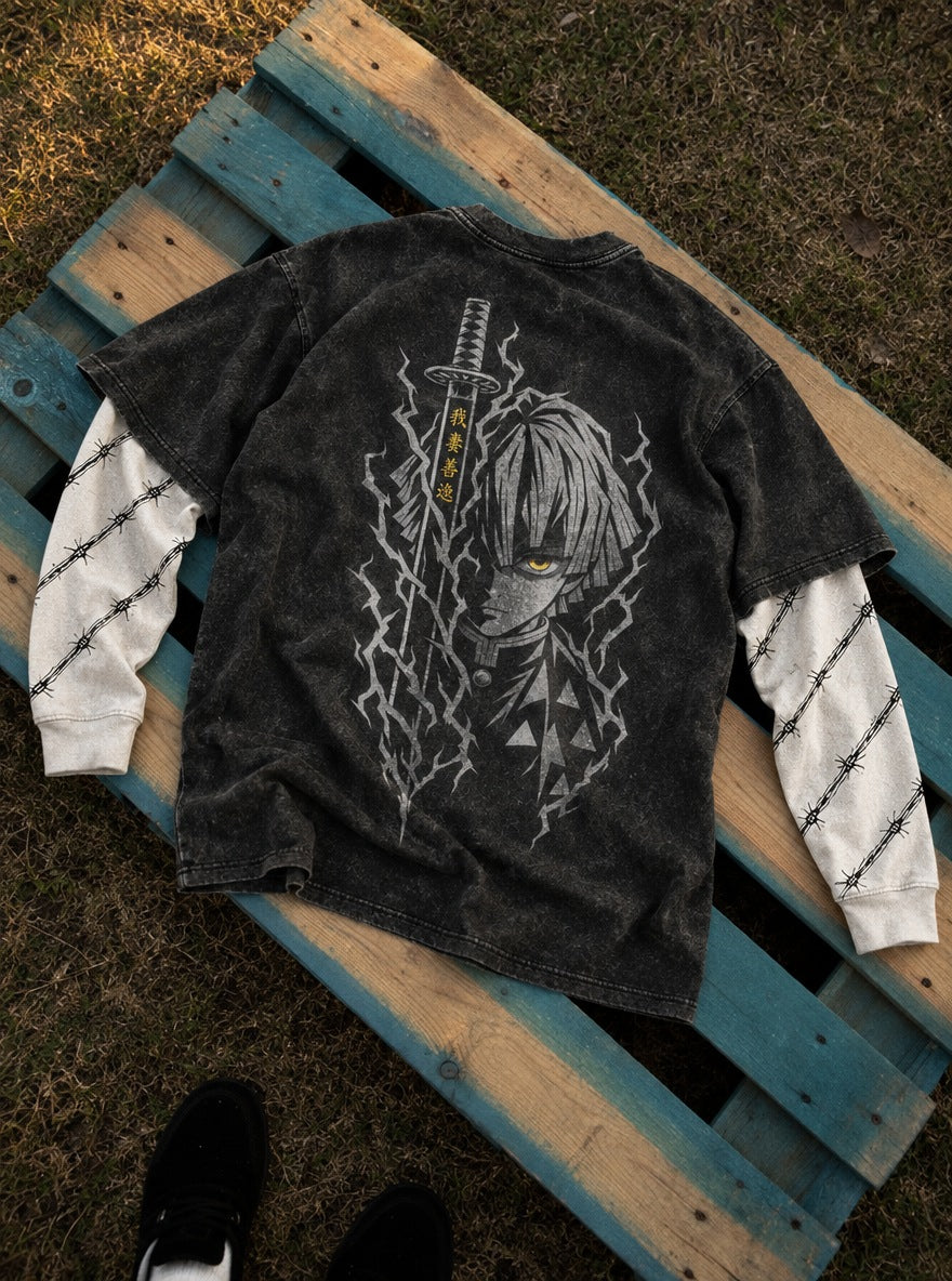 Zenitsu Blade – Double Sleeves – flat-lay | Demon Slayer
