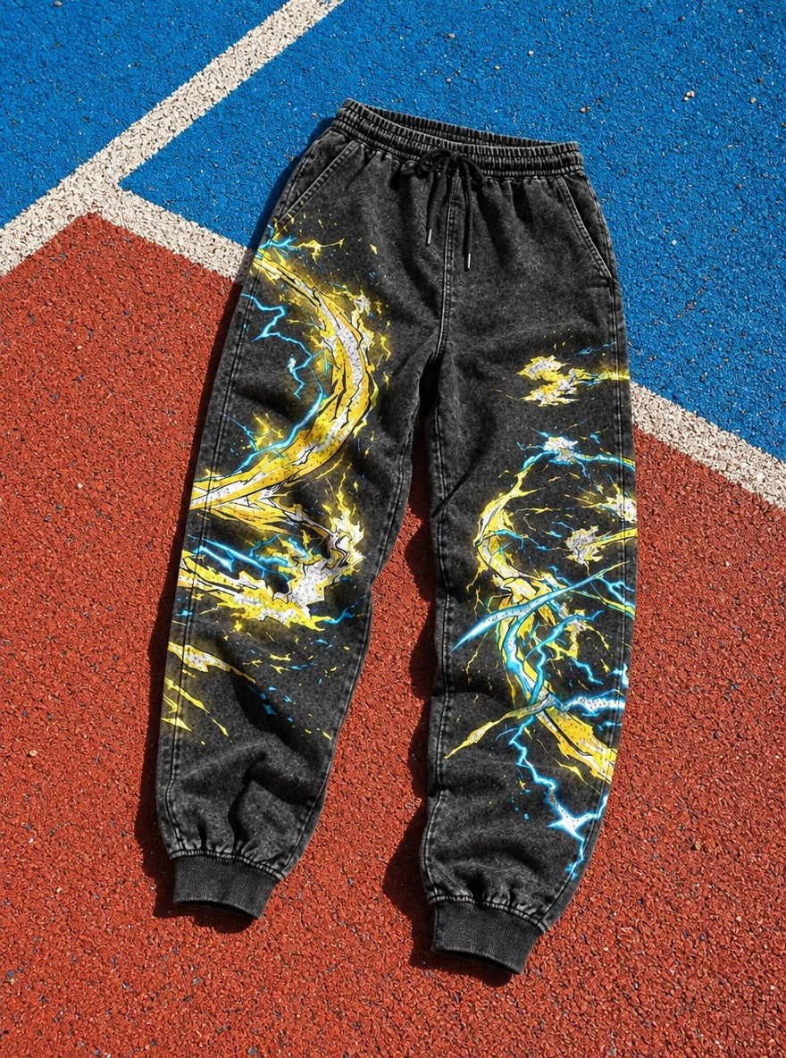 Thunder Breathing Joggers – Thunder Breathing Joggers – flat-lay | Demon Slayer