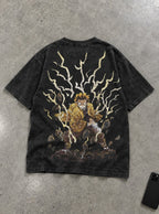 Zenitsu Thunder – Black T-Shirt – flat-lay | Demon Slayer