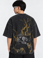 Zenitsu Thunderclap – Black T-Shirt – model shot | Demon Slayer