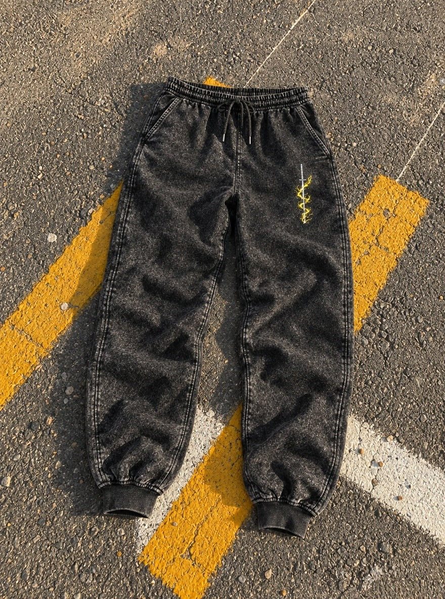 Zenitsu Logo Joggers – Zenitsu Logo Joggers – flat-lay | Demon Slayer