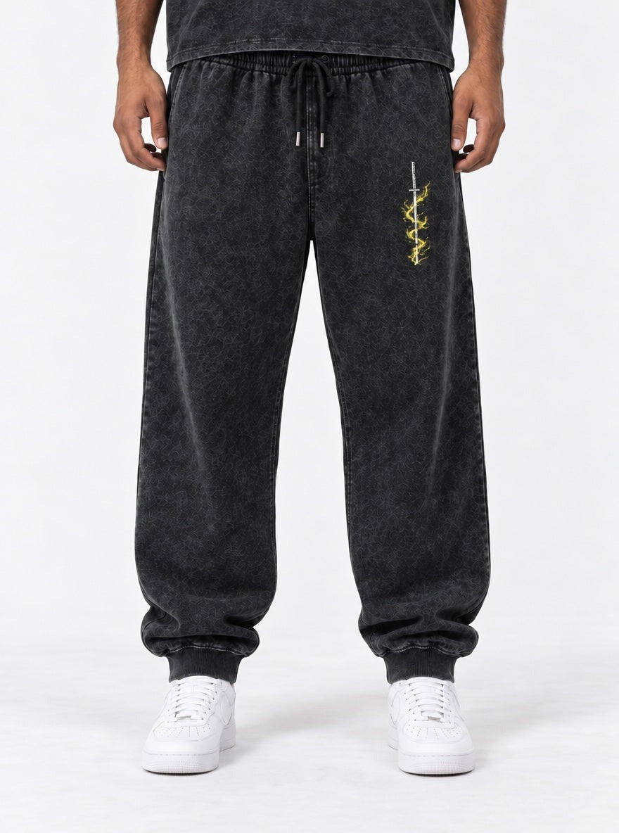 Zenitsu Logo Joggers – Zenitsu Logo Joggers – model shot | Demon Slayer