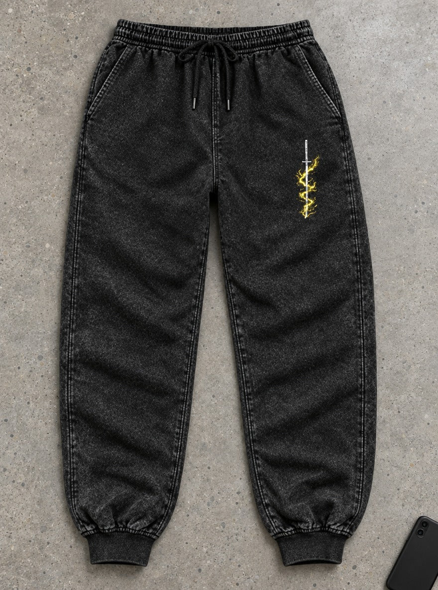 Zenitsu Logo Joggers – Zenitsu Logo Joggers – flat-lay | Demon Slayer