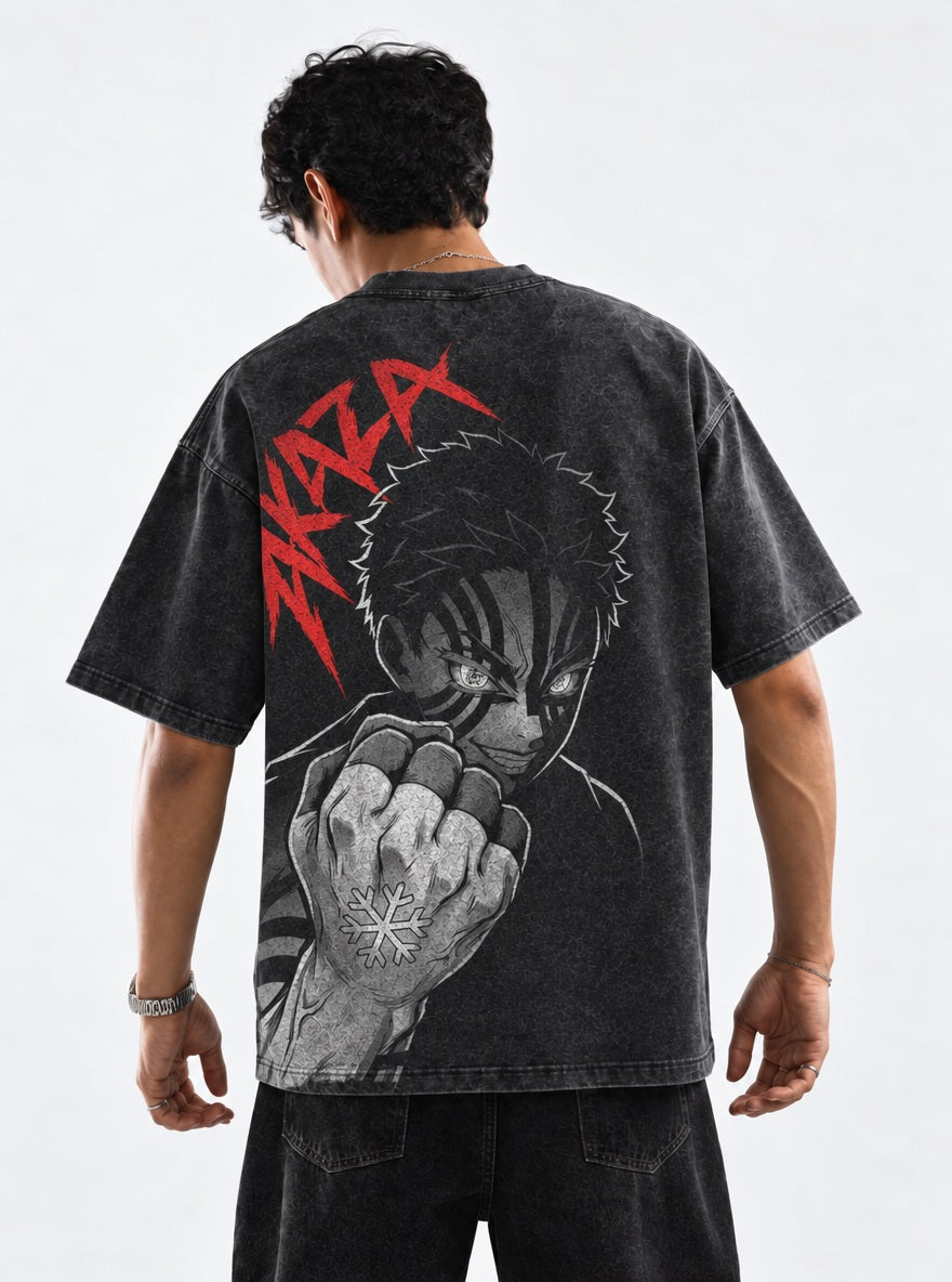 Akaza Fist – Black T-Shirt – model shot | Demon Slayer