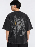 Rengoku Ember – Black T-Shirt – model shot | Demon Slayer