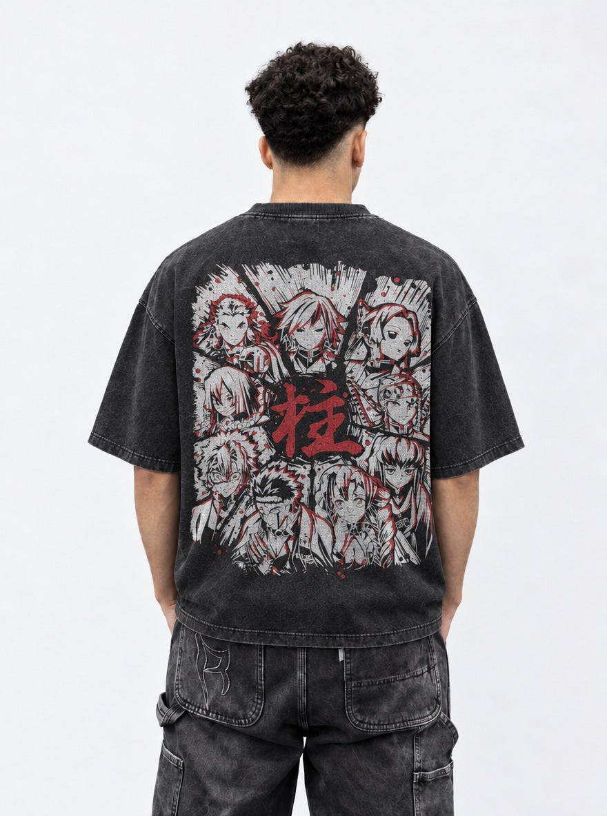 Hashira Group – Black T-Shirt – model shot | Demon Slayer