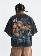 Zenitsu Lightning – Black T-Shirt – model shot | Demon Slayer