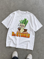 Dr. Stoned – White Tee – flat-lay | Meme Tees