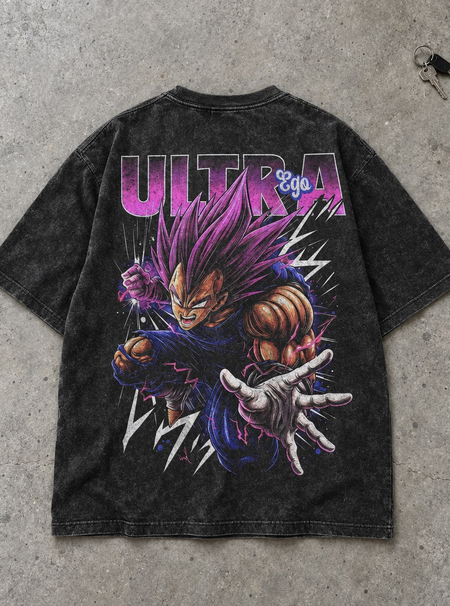 Ultra Ego Vegeta – T-Shirt – flat-lay | Dragon Ball