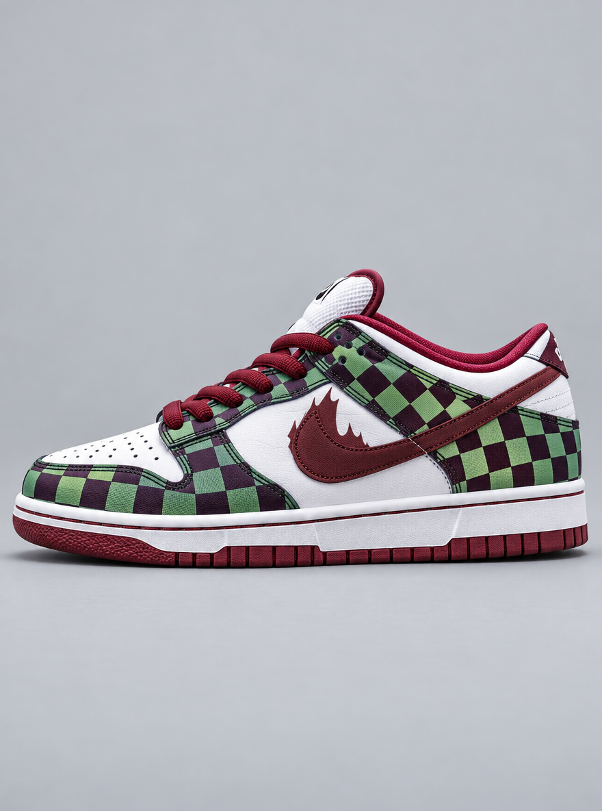 Nichirin Low-Top Sneakers – Tanjiro – outer side | Demon Slayer