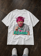 Ed Saiki – White Tee – flat-lay | Meme Tees
