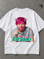 Ed Saiki – White Tee – flat-lay | Meme Tees