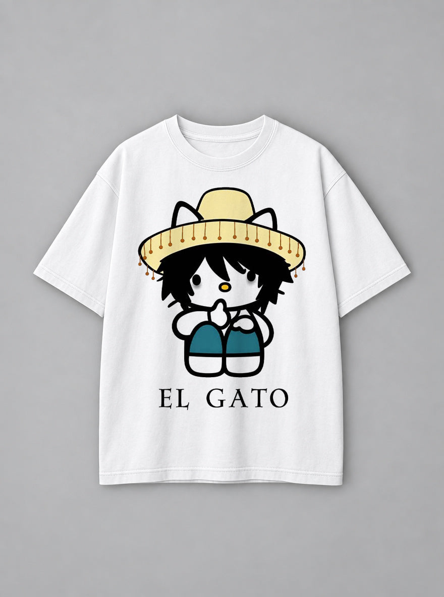 El Gato – White Tee – mockup | Meme Tees