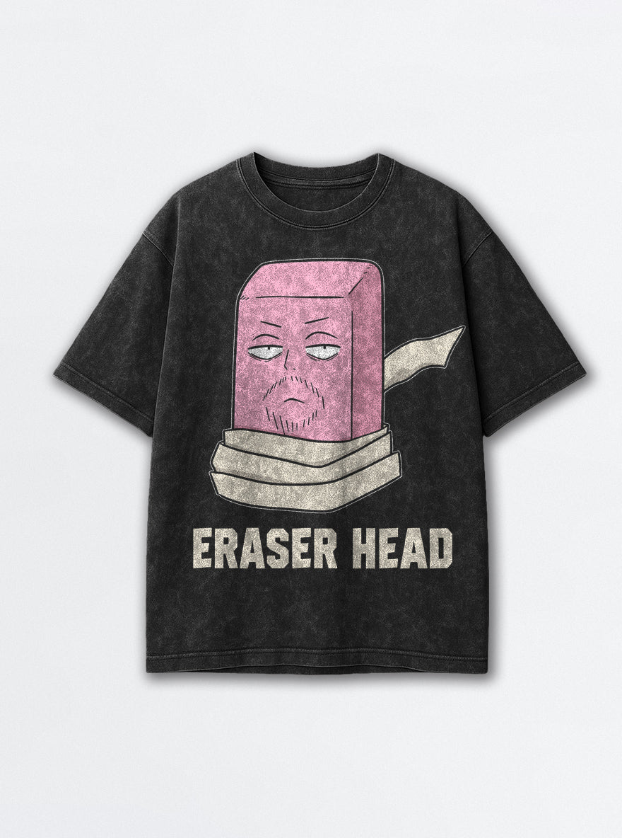Eraser Head – Black Acid Wash Tee – mockup | Meme Tees