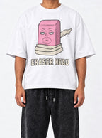Eraser Head – White Tee – model shot | Meme Tees
