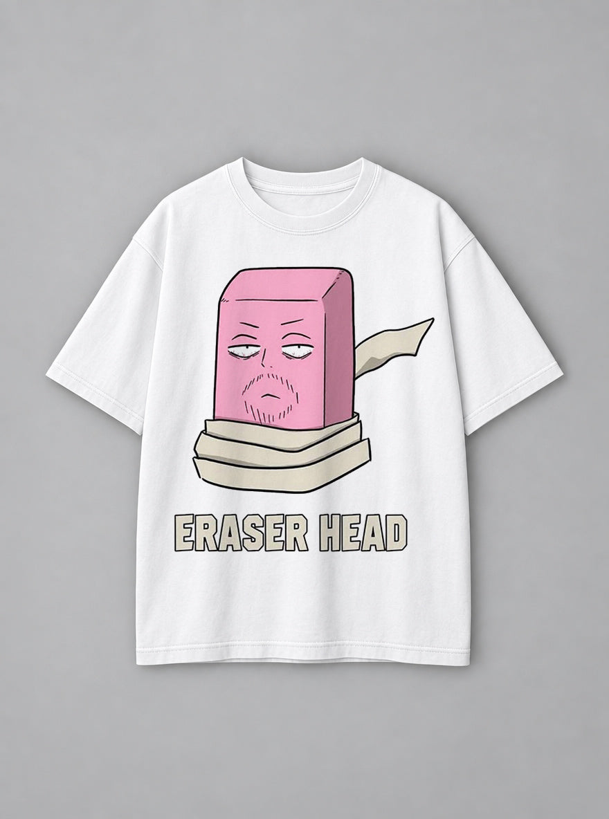 Eraser Head – White Tee – mockup | Meme Tees