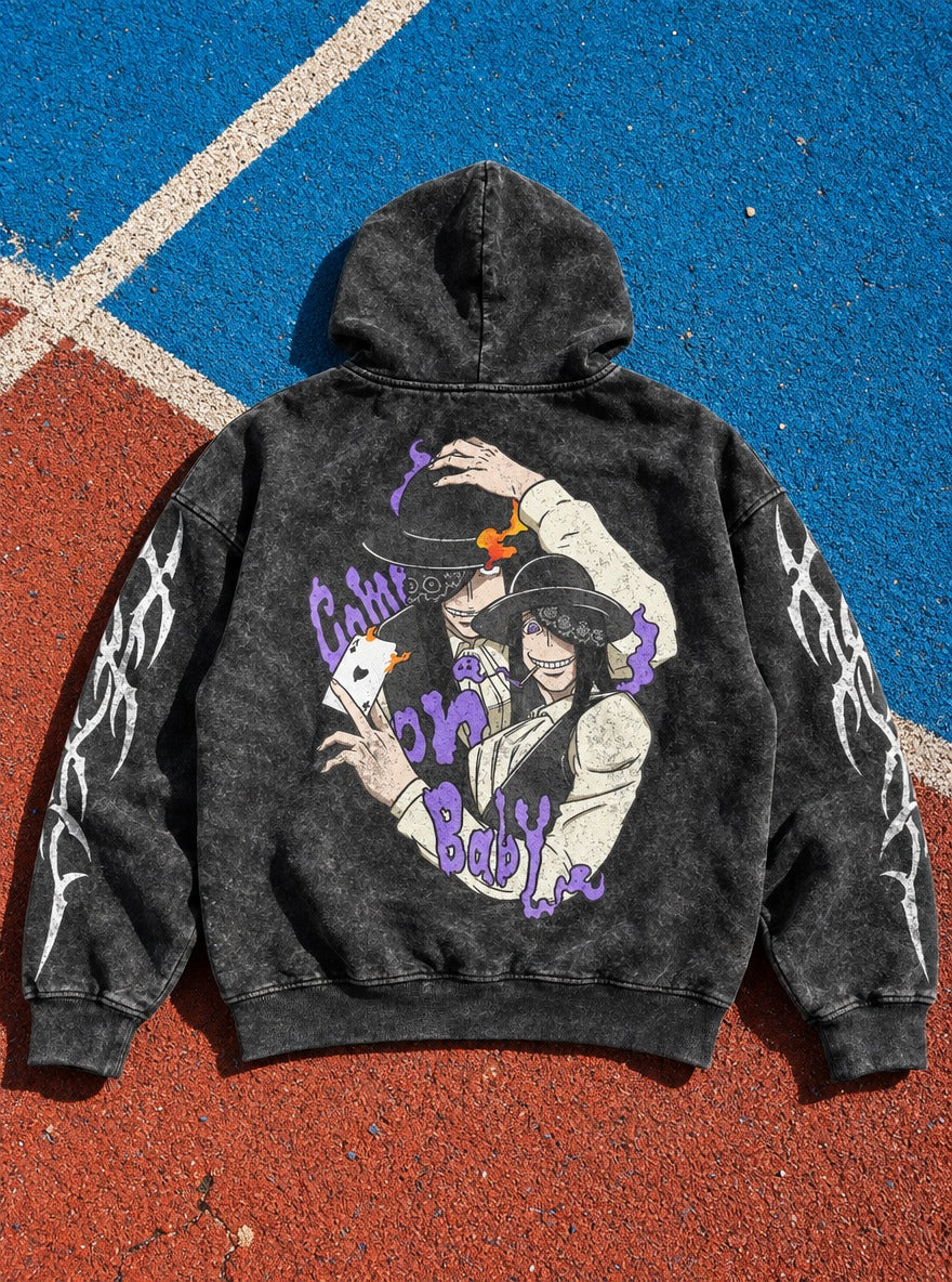 Ace Smoke – Hoodie – flat-lay | Fire Force