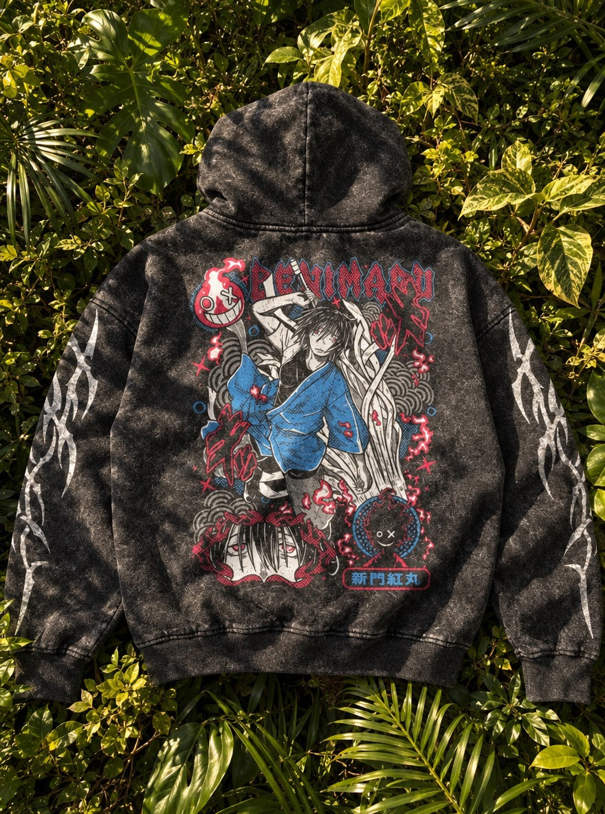 Crimson Lord – Hoodie – flat-lay | Fire Force