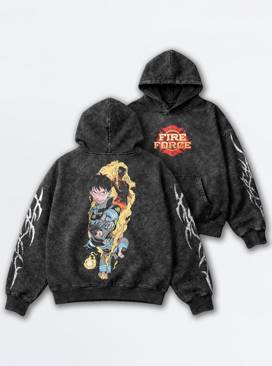 Grinning Flame – Hoodie – mockup | Fire Force