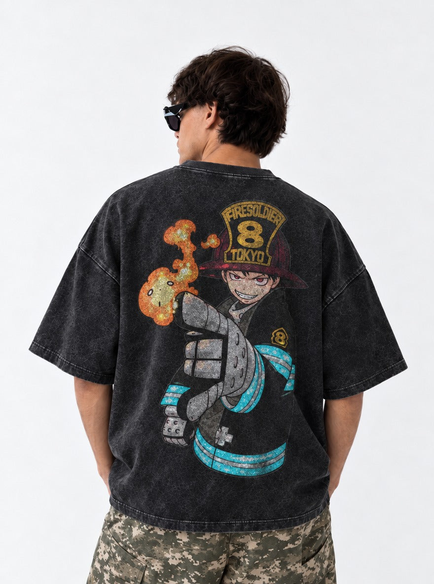 Ignition Gauntlet – T-Shirt – model shot | Fire Force