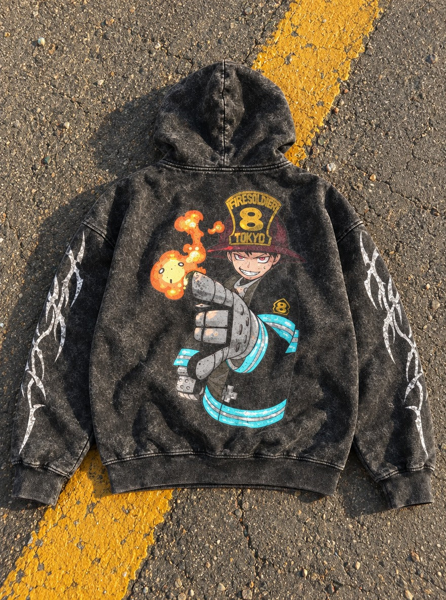 Ignition Gauntlet – Hoodie – flat-lay | Fire Force