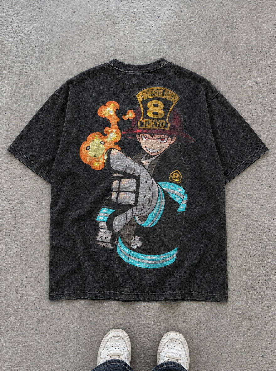 Ignition Gauntlet – T-Shirt – flat-lay | Fire Force