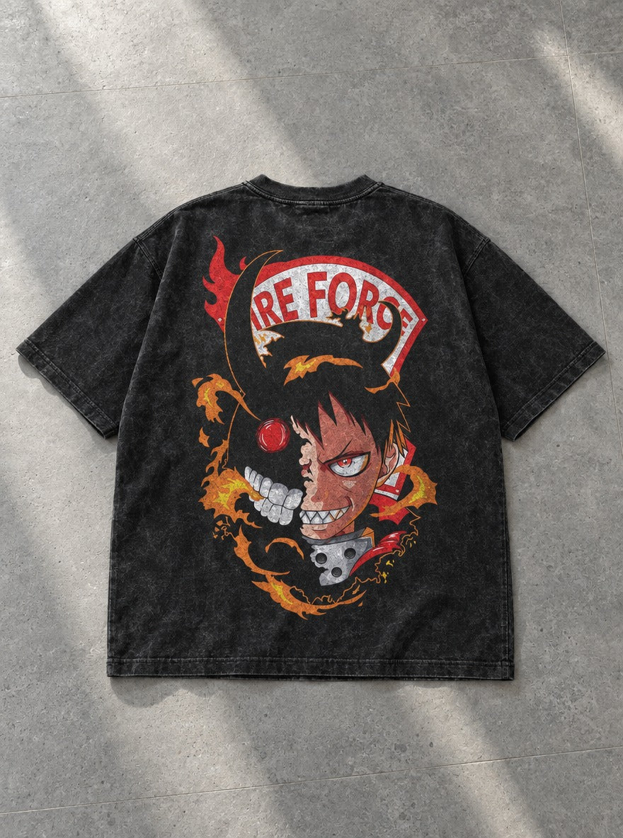 Infernal Split – T-Shirt – flat-lay | Fire Force