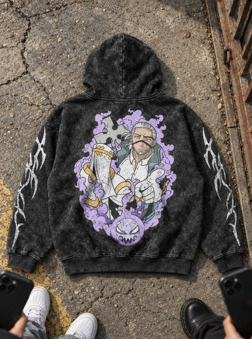 Puzzle Phantom – Hoodie – flat-lay | Fire Force