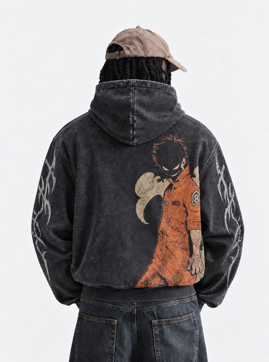 Shadow Smile – Hoodie – model shot | Fire Force