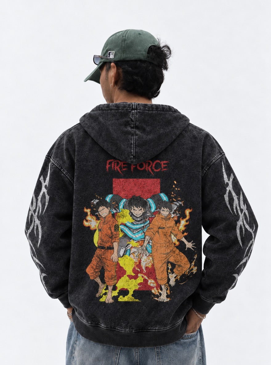 Trio Blaze – Hoodie – model shot | Fire Force