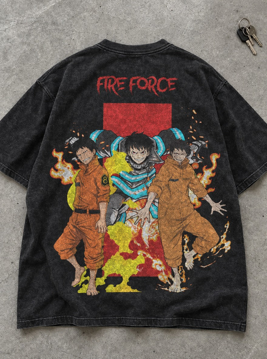 Trio Blaze – T-Shirt – flat-lay | Fire Force