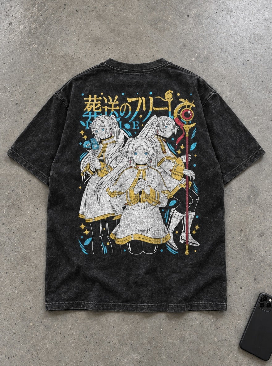 Triple Frieren – T-Shirt – flat-lay | Frieren