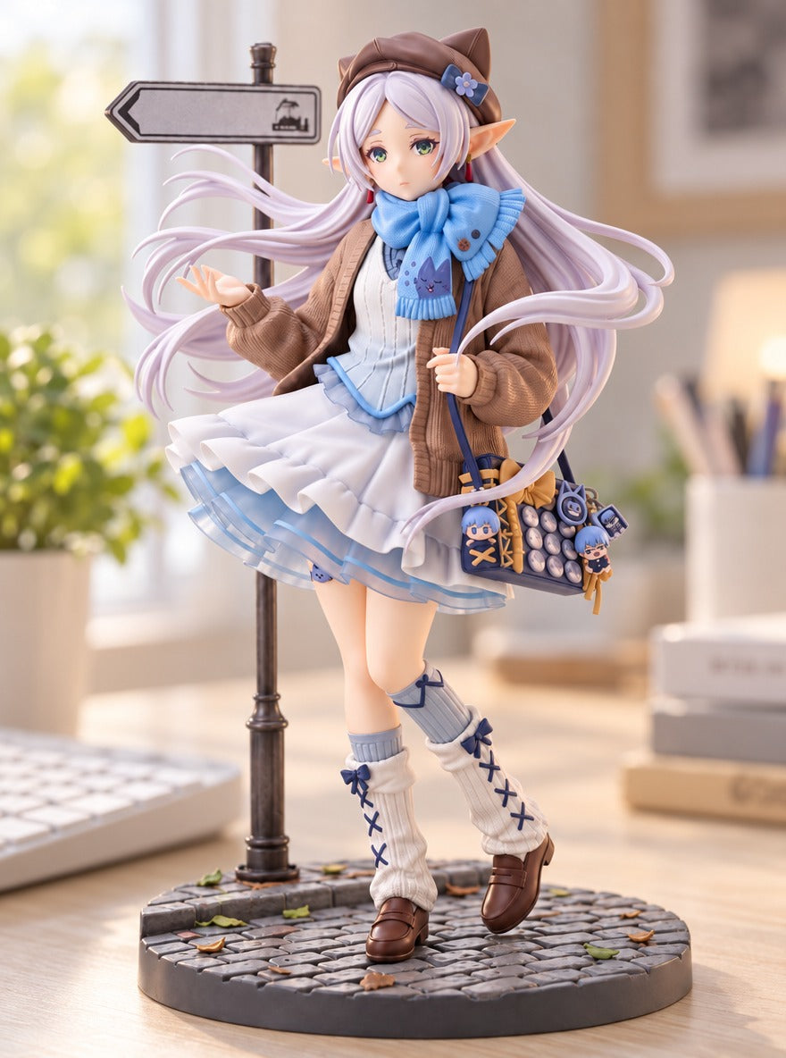 Frieren Winter Street Figure – on a desk | Frieren