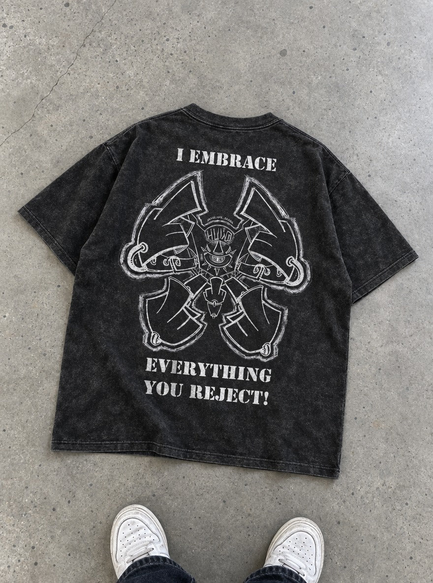 I Embrace Everything – T-Shirt – flat-lay | Gachiakuta