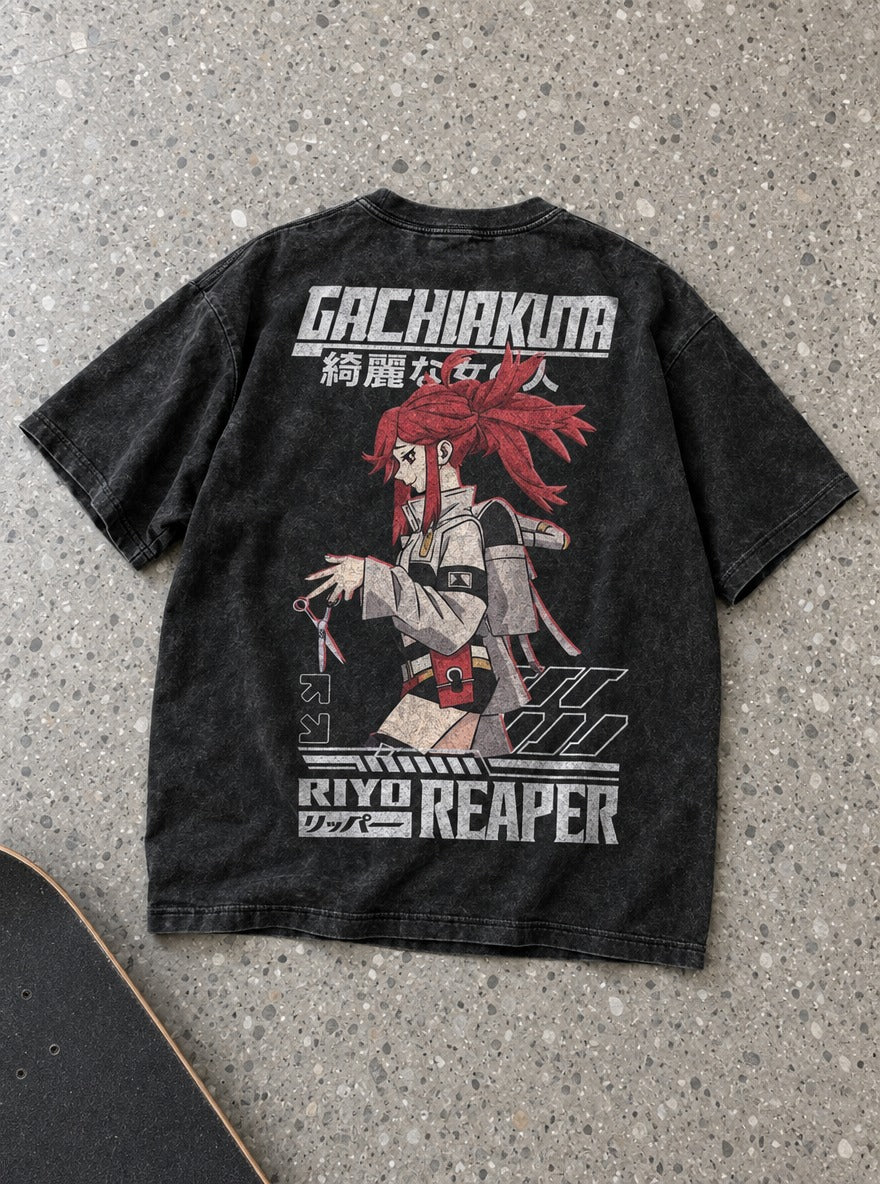 Riyo Reaper – T-Shirt – flat-lay | Gachiakuta