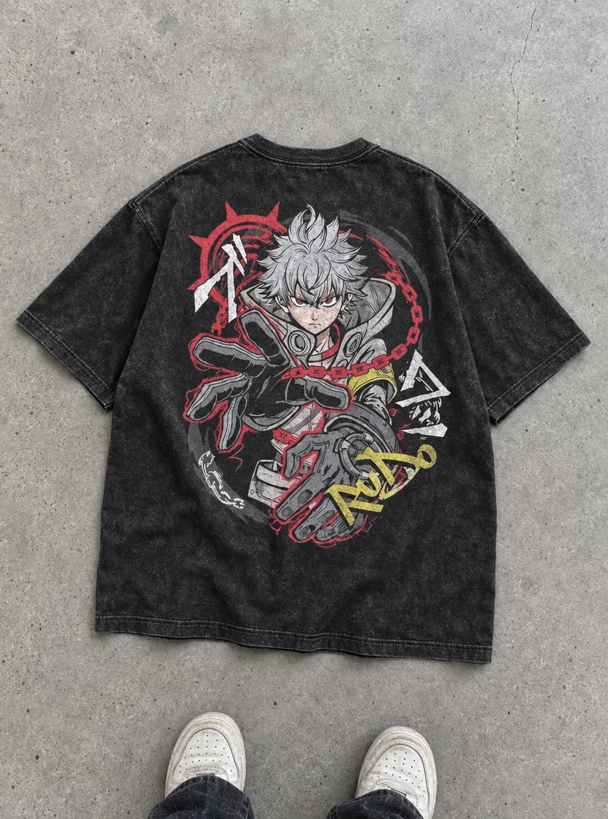 Rudo Chain Grip – T-Shirt – flat-lay | Gachiakuta