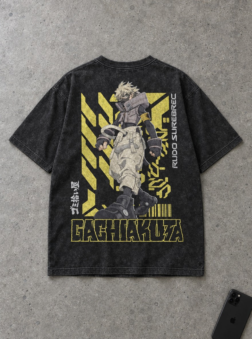 Rudo Hazard – T-Shirt – flat-lay | Gachiakuta