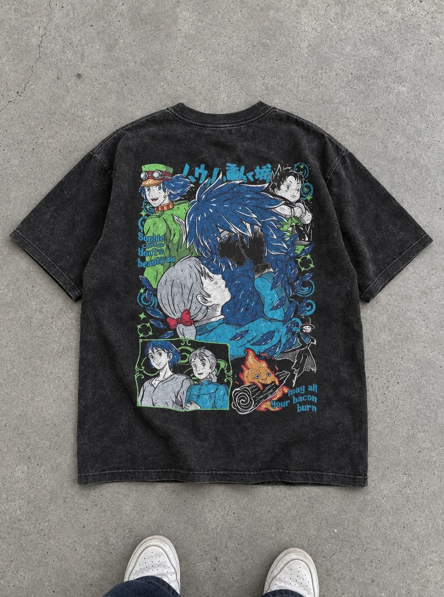 Howl & Sophie – T-Shirt – flat-lay | Ghibli