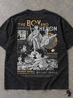 Mahito & Heron – T-Shirt – flat-lay | Ghibli