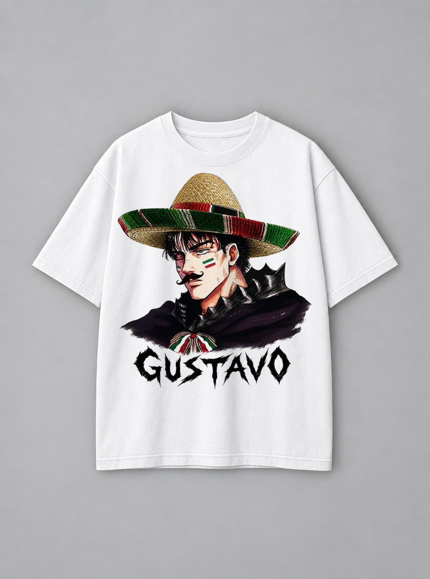 Gustavo – White Tee – mockup | Meme Tees